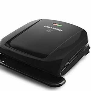 George Foreman 4-Serving Removable Plate Electric Grill and Panini Press, Black